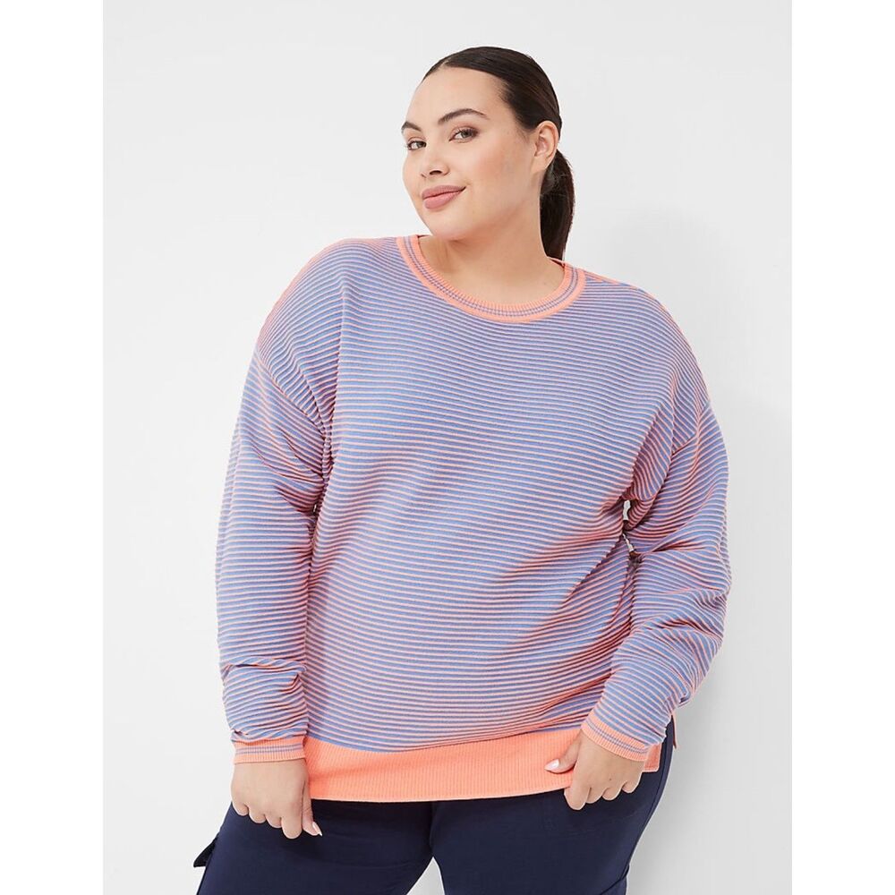 LIVI for Lane Bryant Crew-Neck Ottoman Sweater in Coral Fusion Size 22/24 EUC